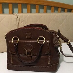 Dooney & Bourke Florentine Leather Satchel in Chestnut